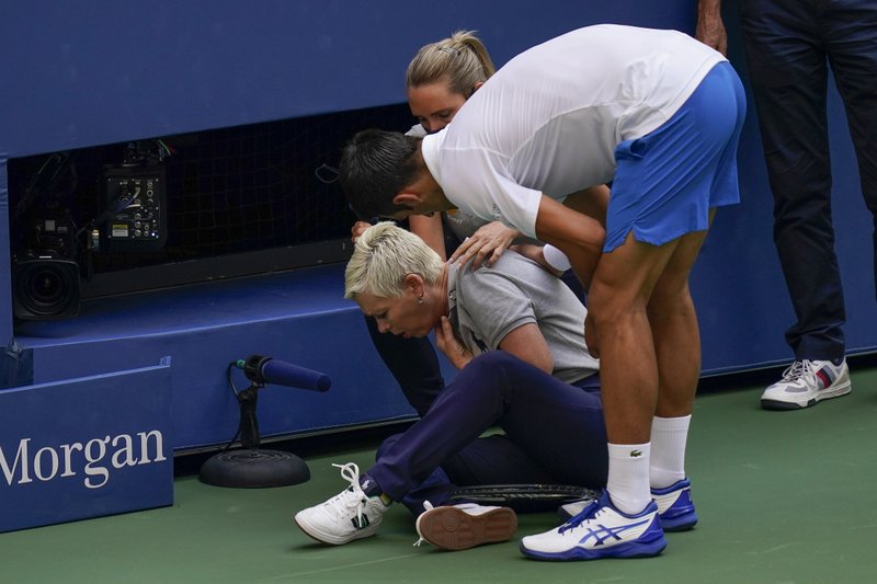 Djokovic out of US Open after hitting line judge with ball