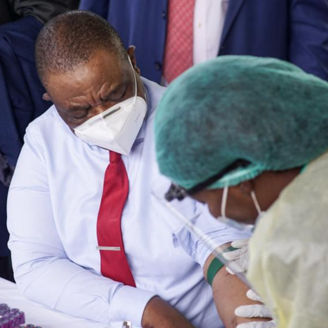Zimbabwe Vice President Chiwenga becomes the country’s first to get the COVID-19 vaccine jab