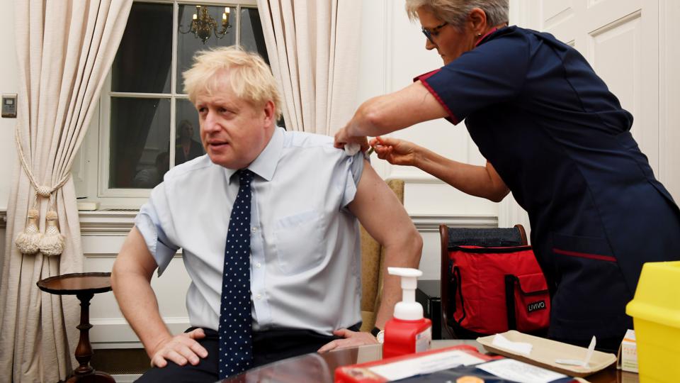 UK PM Boris Johnson receives first dose of Oxford-AstraZeneca vaccine