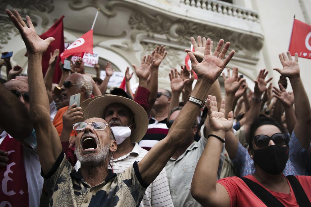 Dueling Tunisian protests erupt over president’s power grab