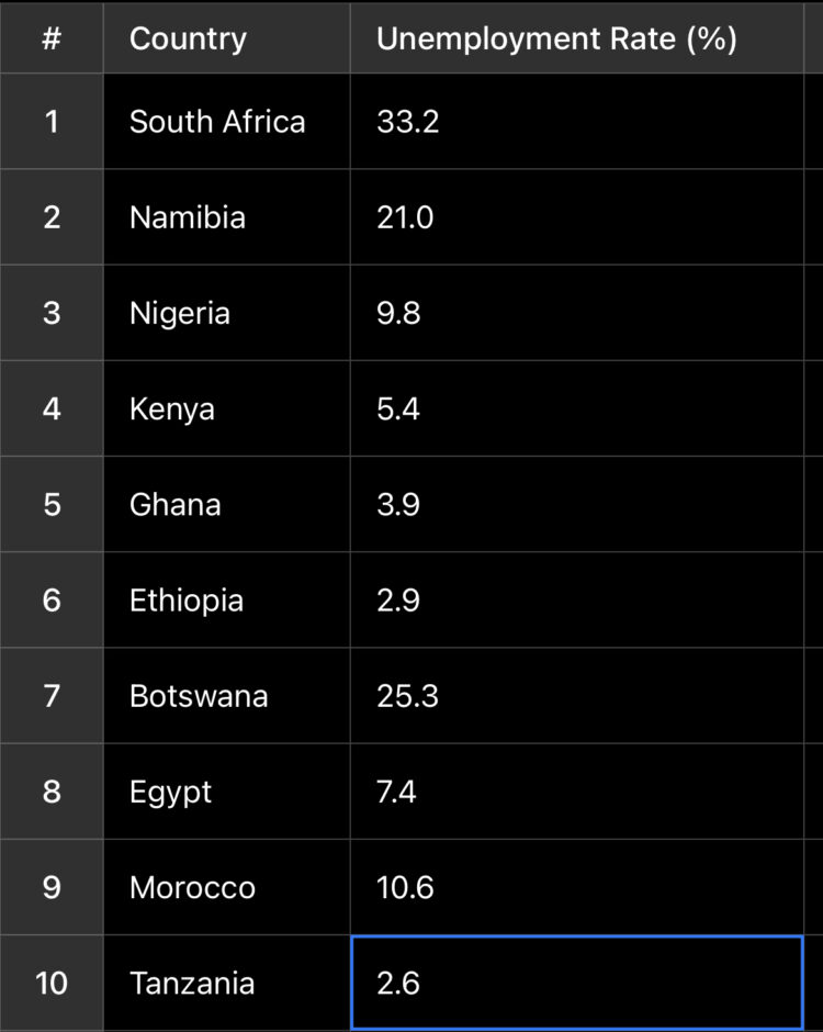 South Africa’s Unemployment Rate Climbs to 33.2% in Second Quarter of 2025