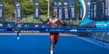 Esa storms to Cape Town marathon record as Kipchoge fades